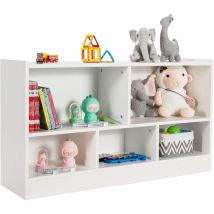 Goplus - Kinderregal, Kinder Bücherregal Mit 5 Faechern, Rutschfesten Fusspolstern & Abgerundeten Ecken, Spielzeugregal Für Wohnzimmer, Kinderzimmer &