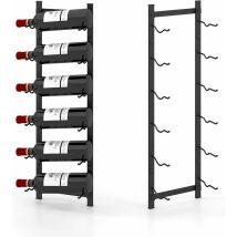 Goplus - Metall Wand-weinregal, Weinregal Hängend Für 6 Flaschen, Hängendes Flaschenregal Mit Metallhaken, Weinhalter Zur Wandmontage Für Küche, 