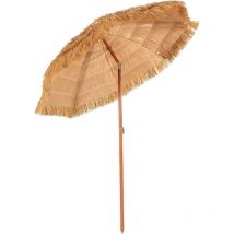 Parasol de Jardin Exterieur, Parasol Exotique en Paille pp, Parasol Plage Hawaïen Inclinable, φ 2M, Pied de Parasol Non Inclus - Goplus