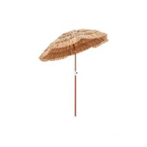 Parasol de Jardin Exterieur, Parasol Exotique en Paille pp, Parasol Plage Hawaïen Inclinable, φ 1,75M, Pied de Parasol Non Inclus - Goplus