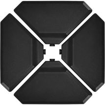 Pied de Parasol avec 4 Plaques,Base Remplie d'Eau ou de Sable avec Poignee Ergonomique et Entonnoir Pratique, Support de Parasol avec Taille
