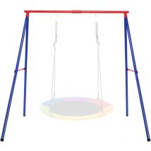 Goplus - Portique de Balancoire Robuste en Forme de a, Cadre Support de Nid d'Oiseaux avec 3 Crochets, pour la Plupart des Balancoires,Portique avec