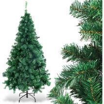 Sapin de Noel Artificiel avec Socle en Fer, Branches Touffues, Feuilles en pvc, Decoration de Noel, Ideal pour Suspendre Guirlande de Lumieres et