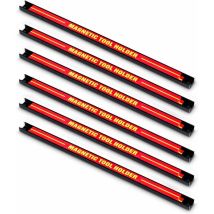 Set de 6 Barre Magnetique, Porte Outils Mural avec Charge 10KG, Aimant Puissant pour Rangement des Outils, pour Garage, Atelier, 46 x 2,5 cm - Goplus