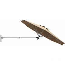 Goplus - Sonnenschirm Wand, Ø247cm Wandschirm verstellbar aus Aluminium, Balkonschirm Gartenschirm Terrassenschirm, Ampelschirm für Sonnenschutz &