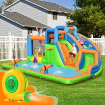 GOPLUS Souffleur Electrique Gonflable, Ventilateur pour Structures Château Gonflable 4 Piquets de Sol, Poignée Pratique, pour Château Gonflable,