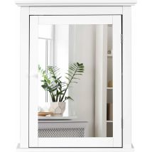 Spiegelschrank Badezimmer, Badezimmerspiegel Badspiegel Mit Tür, Wandschrank Haengeschrank Mit Stauraum Mit Hoehenverstellbaren Regal Ebenen, Für 