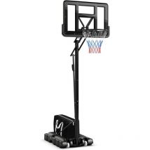 Goplus - Support de Panier de Basket Portable Réglable de 111 cm, But de Basket avec Jante en Métal Solide de 48 cm et 2 Roues, Noir