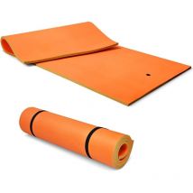 Goplus - Tapis Flottant Piscine xxl en Mousse xpe 355x183cm, Matélas Flottant pour 4-6 Personnes Charge 300-400KG,pour Pisine,Orange