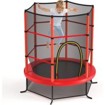 Trampoline Enfant Ø165cm, Cadre en Acier, Trampoline Extérieur et Intérieur avec Filet de Sécurité, Capacité de charge Statique de 135 kg/Dynamique