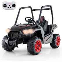Voiture Electrique Enfants utv 24 v, 4x4 utv Electrique Enfants avec Télécommande 2,4 G,2,5/3,2/4,5KMh, Démarrage Lent,Musique et Lumières led, pour