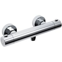 Görbach Braisethermostat Hochglanz-chrom - Anti-verbrühschutz Duschbatterie, Präzise Temperaturregelung, Klassisch Rund