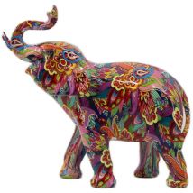 Origen - Signes Grimalt Figure de figure d'éléphant Animaux multicolores Elephant 12x28x28cm 28695