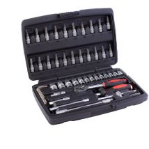 1/4' Steckschlüssel-Satz 48-tlg feinverzahnte Umschaltknarre 72 Zähne - Gotools