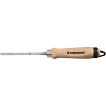 Gouge largeur de lame 6 mm av 2 viroles acier manche en hêtre blanc forme Ulm acier CV PROMAT