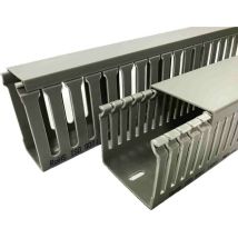 Rs Pro - Goulotte à fentes latérales ouvertes de 50 mm x 50mm x 2m, Ouvert, en pvc Gris ( Prix pour Paquet de 8 )