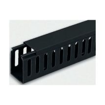 Rs Pro - Goulotte à fentes latérales fermées de 50 mm x 50mm x 2m, Fermé, en pvc Noir ( Prix pour Paquet de 8 )