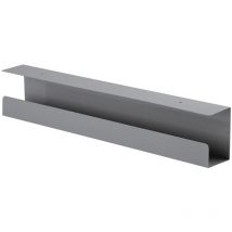 Goulotte passe-câbles horizontale de bureau, 60 cm, Gris