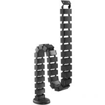 Goulotte passe-câbles verticale articulée, Longueur 130cm, Noir