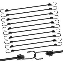 Sangles de Serrage Tendeurs Elastique avec Crochets,12 Pièces 60CM Elastique Résistant Elastique pour Sécuriser Les Bagages, Les Porte-Bagages, Les