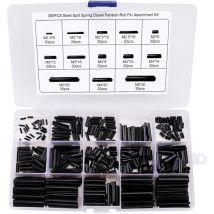 Goupille élastique Fendue Goupilles Fendues en Acier au Manganèse Assortiment Kit M1.5 M2 M2.5 M3 M4 M5 M6 avec la Boîte 390 Pièces