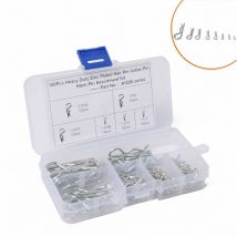 Goupilles Fendues r Clips, 100pcs Goupilles Fendues r Forme Goupilles Carbone en Acier zingué Corps de Voiture r Cotter Pin Clips Fixation Cotter