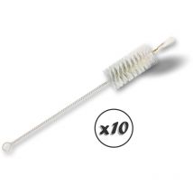 Goupillon litre ø 5,5 cm Tige acier torsadé Brosse nylon Embout bottelé - Lot de 10 - Cylindrique