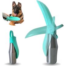 Pnuaticm - Gourde de Promenade pour Chiens 750 ml en Acier Inoxydable Non Toxique Garde l'eau fraiche Pendant 24h - Accessoire de Voyage pour Chien