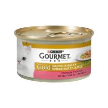 Gourmet Gold Dadini in salsa per Gatto da 85 gr Trota e Verdure