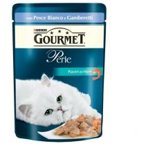 Gourmet - Perle Placeres del Mar con pescado blanco y gambas Purina 85 gramos