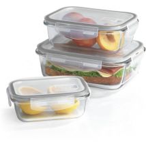 Barattoli di vetro per la conservazione degli alimenti Klick-it Set di 3 Perfetti per lavastoviglie, microonde, forno e congelatore Ermetici e a