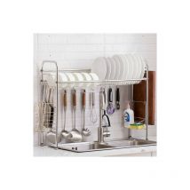 Égouttoir à Vaisselle, Panier égouttoir d'évier, 60CM, avec porte-ustensiles, porte-planche à découper, bloc à couteaux, KINSI