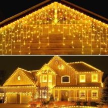 Luci Natale Esterno Cascata 10M 300 led Tenda Luminosa Esterno Natale Prolungabile Luci di Natale Cascata di Stalattiti con 8 Modalit Impermeabile