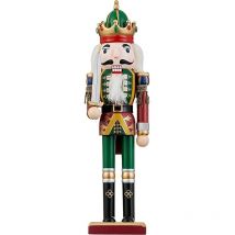 Soldato Lo Schiaccianoci Natale Fatto a Mano, 30cm - Materiale di Pino e Legno Premium, Soldatino Schiaccianoci con spada - Govita