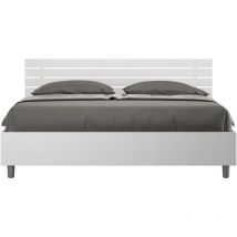 Les Tendances - 160x200 Stauraumbett mit schrägem Kopfteil und Lattenrost aus weißer Esche Ankel