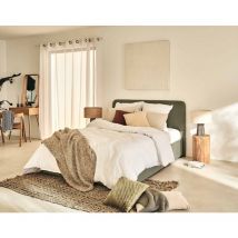 Goyave - lit coffre - 160x200 - en tissu - sommier inclus - vert