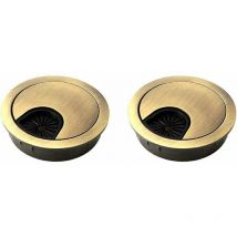GP 2 Pièces Passe Cable Noble 60 mm Couvercle du Trou de Câble pour Bureaux, Bureaux et Plans de Travail Matériau: Alliage de Zinc (Bronze)
