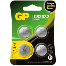 Gp Batteries - 204425 Blister 4 Piles Lithium à Bouton 3V Longue Durée CR2032 (103381)