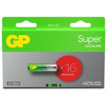 Battery Batteria Super Alcalina 1,5V Stilo aa / 15A / LR6 (Confezione 16 Pezzi) - GP