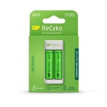 Gp Batteries - Cargador usb con 2 pilas recargables aa de 1,5 v y 2100 mAh incluidas