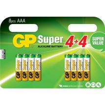 Piles Super Aaa 1.5v 4 + 4 bm - GP