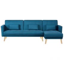 Concept-usine - grace - Canapé d''angle réversible et convertible bleu canard