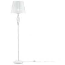 Grace Lampadaire blanc avec or et cristal, 1 lumière, E14