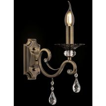 Grace Lámpara Vela de Pared Latón y Cristal, 1 Luz, E14