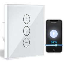 Ikodm - Gradateur, variateur de lumière WiFi à fonction de pourcentage avec fonction de minuterie, variateur d'éclairage encastré à commande vocale
