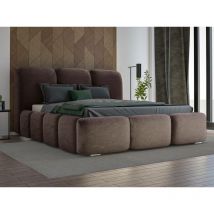 Graingold - Exklusive Polsterbett 200x200 cm Bubble - Velour Stoff, Bettkasten & Lattenrost - Braun (Magic velvet 2205) - Braun