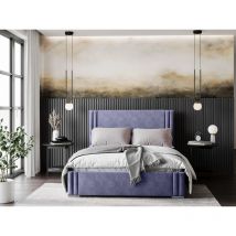 Polsterbett 140x200 cm Feel - Doppelbett mit Bettkasten & Lattenrost - Violett (Magic velvet 2248) - Violett - Graingold