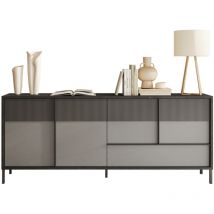 Gran aparador 4 puertas, 1 cajón y 2 estantes L206 cm - everest