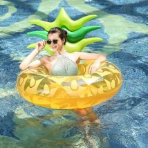 Grand Bouée Gonflable Ananas pour Fêtes de Piscine, Jouet Gonflable d'été, Jouet Fêtes de Piscine avec vannes Rapide