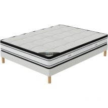 Elite Mattress - Ensemble 140x190 Grand Confort Sommier + Matelas Hauteur 22cm